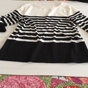 Chico's Tunic Top Striped Black and White